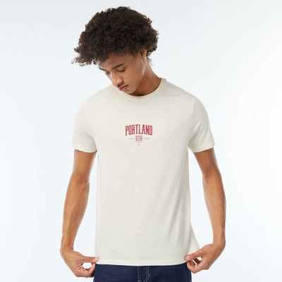 Tee-shirt imprimé à manches courtes BLANC