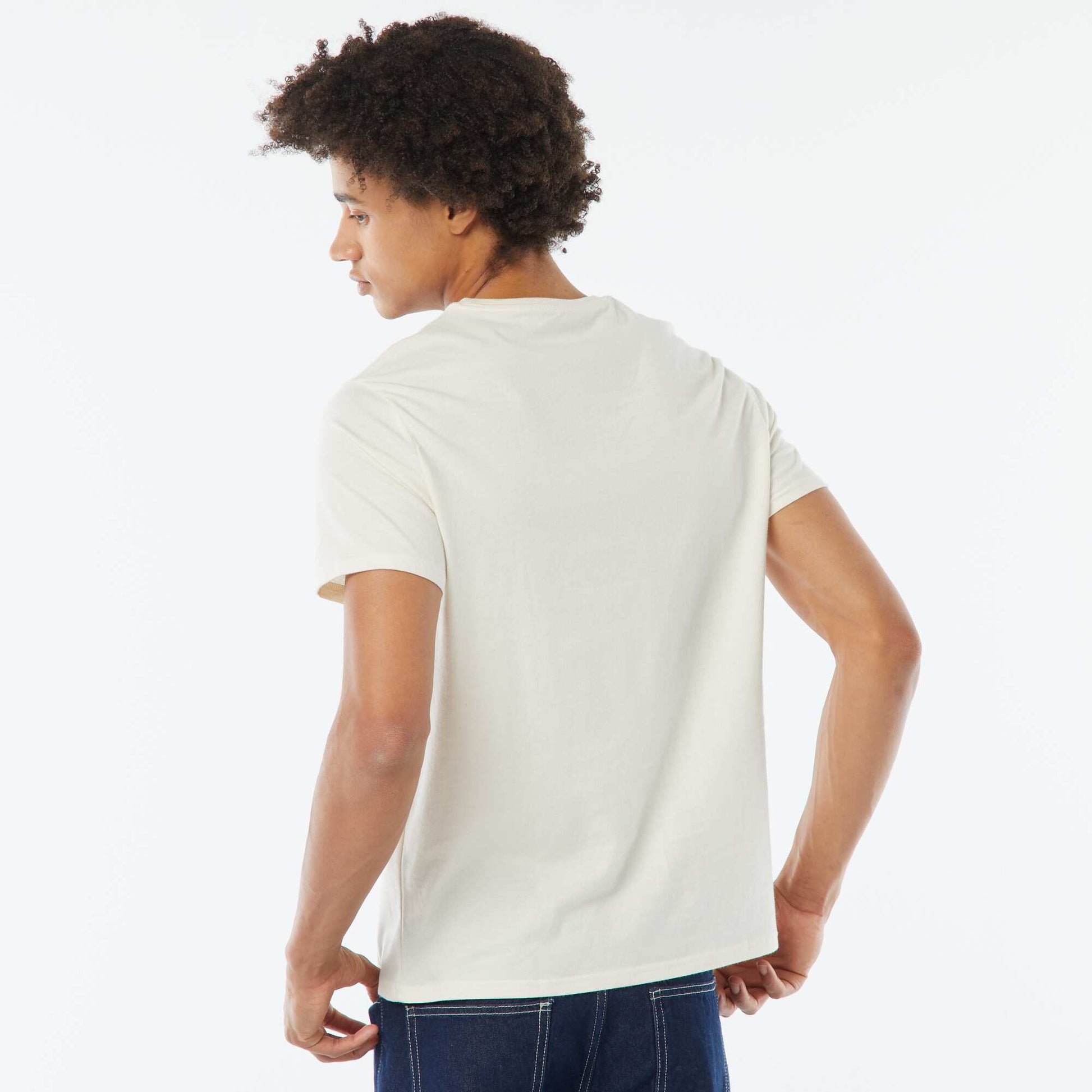 Tee-shirt imprimé à manches courtes BLANC