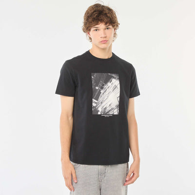 Tee-shirt imprimé à manches courtes NOIR