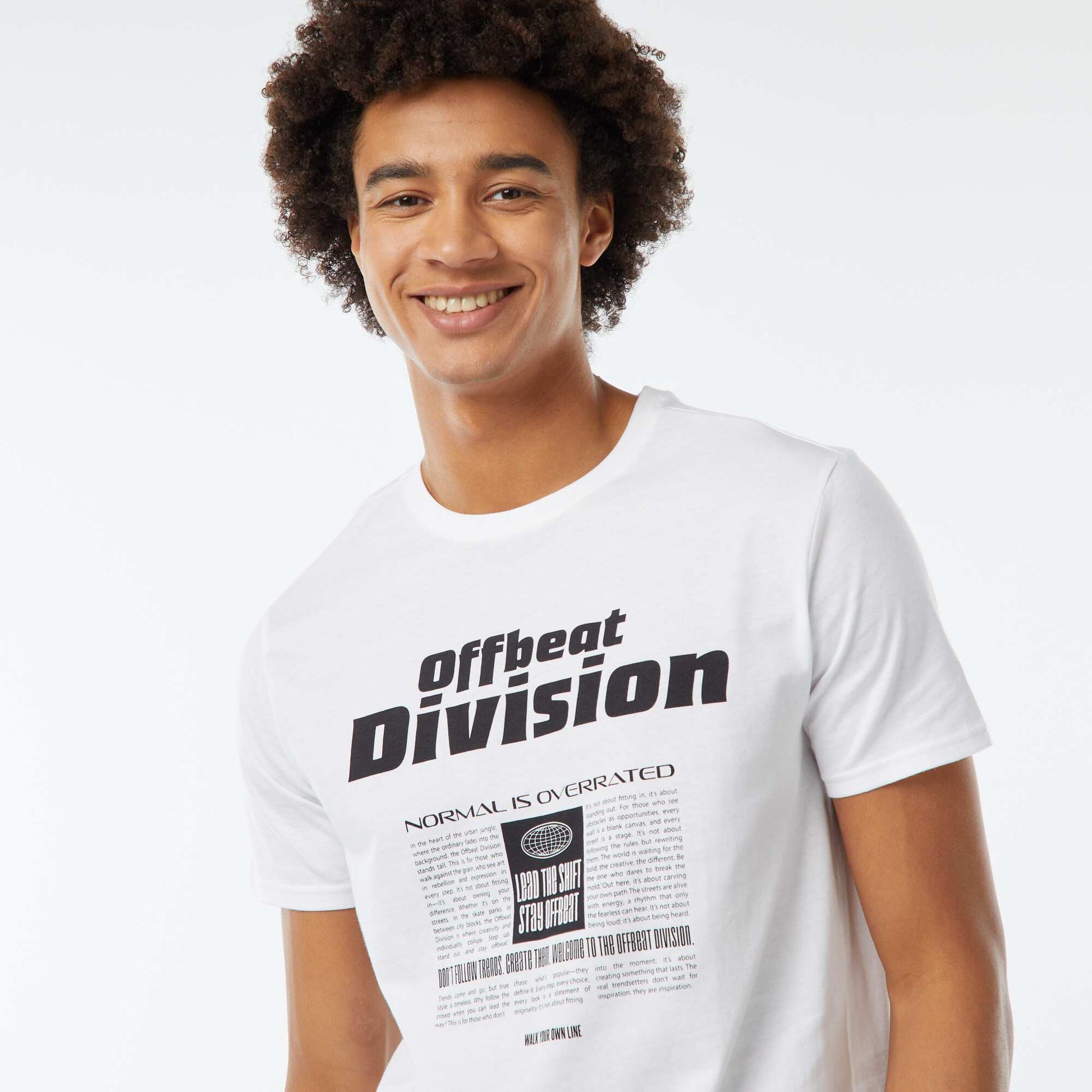 Tee-shirt imprimé à manches courtes BLANC