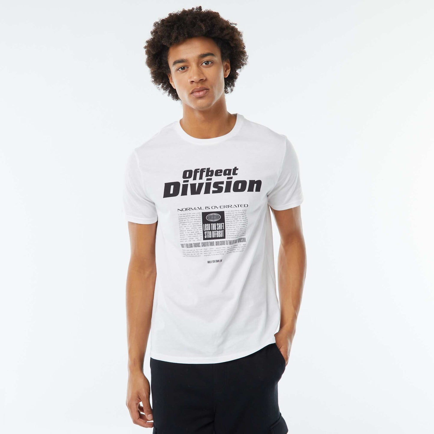 Tee-shirt imprimé à manches courtes BLANC