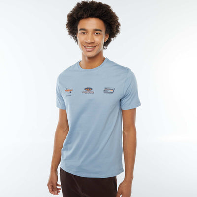 Tee-shirt imprimé à manches courtes BLEU