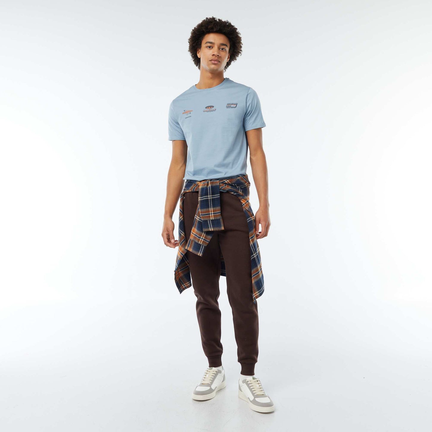 Tee-shirt imprimé à manches courtes BLEU