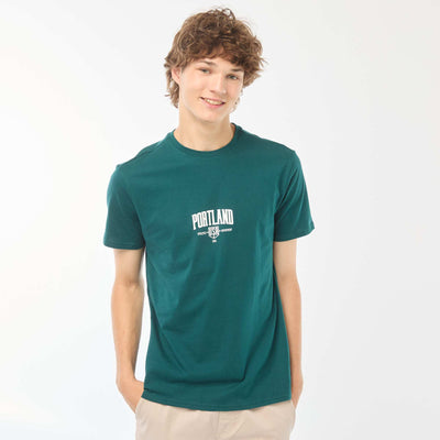 Tee-shirt imprimé à manches courtes VERT