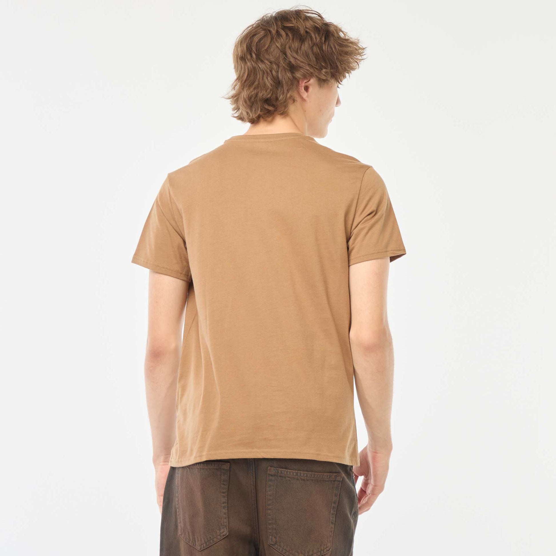 Tee-shirt imprimé à manches courtes MARRON