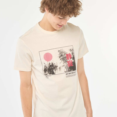 Tee-shirt imprimé à manches courtes BLANC