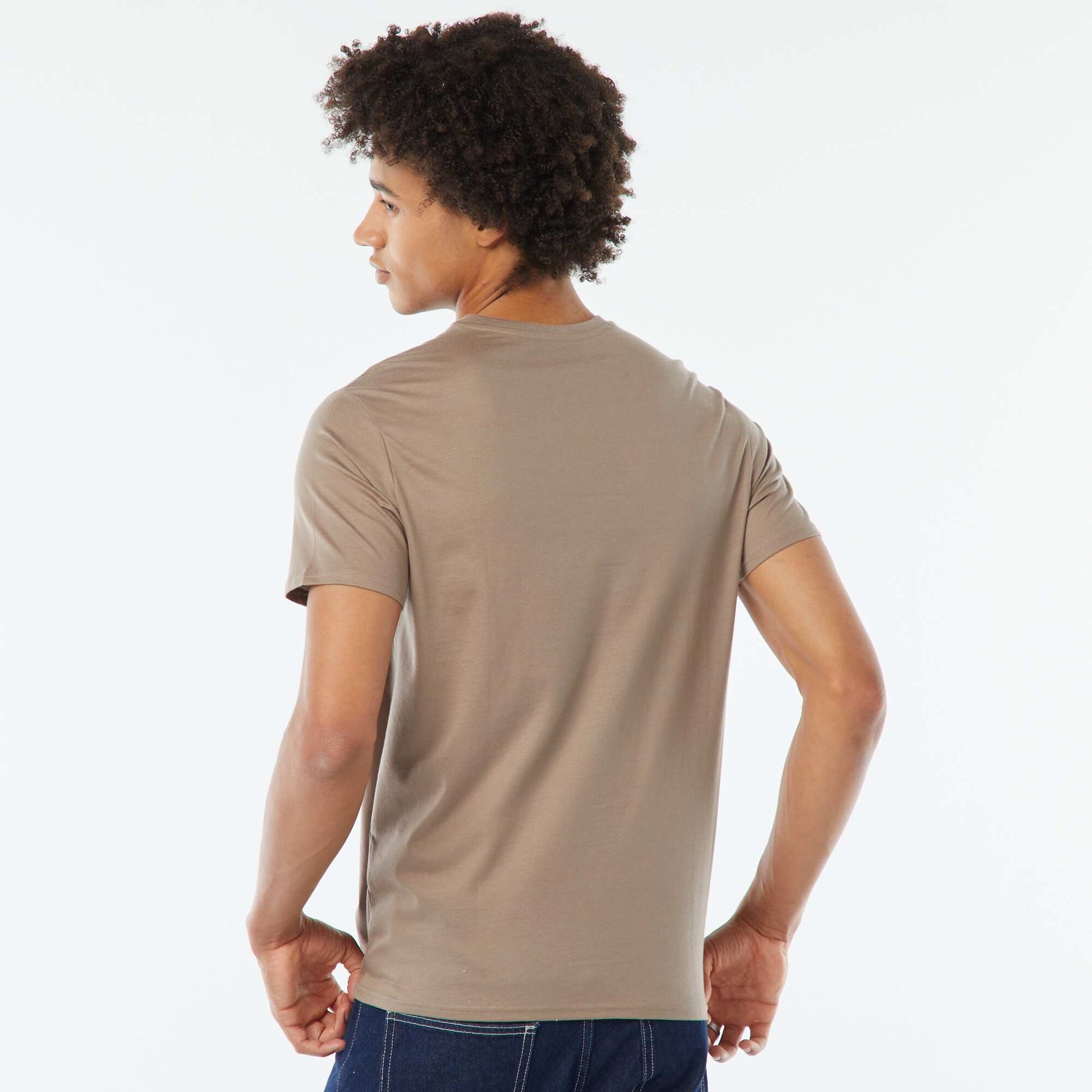 Tee-shirt imprimé à manches courtes BEIGE