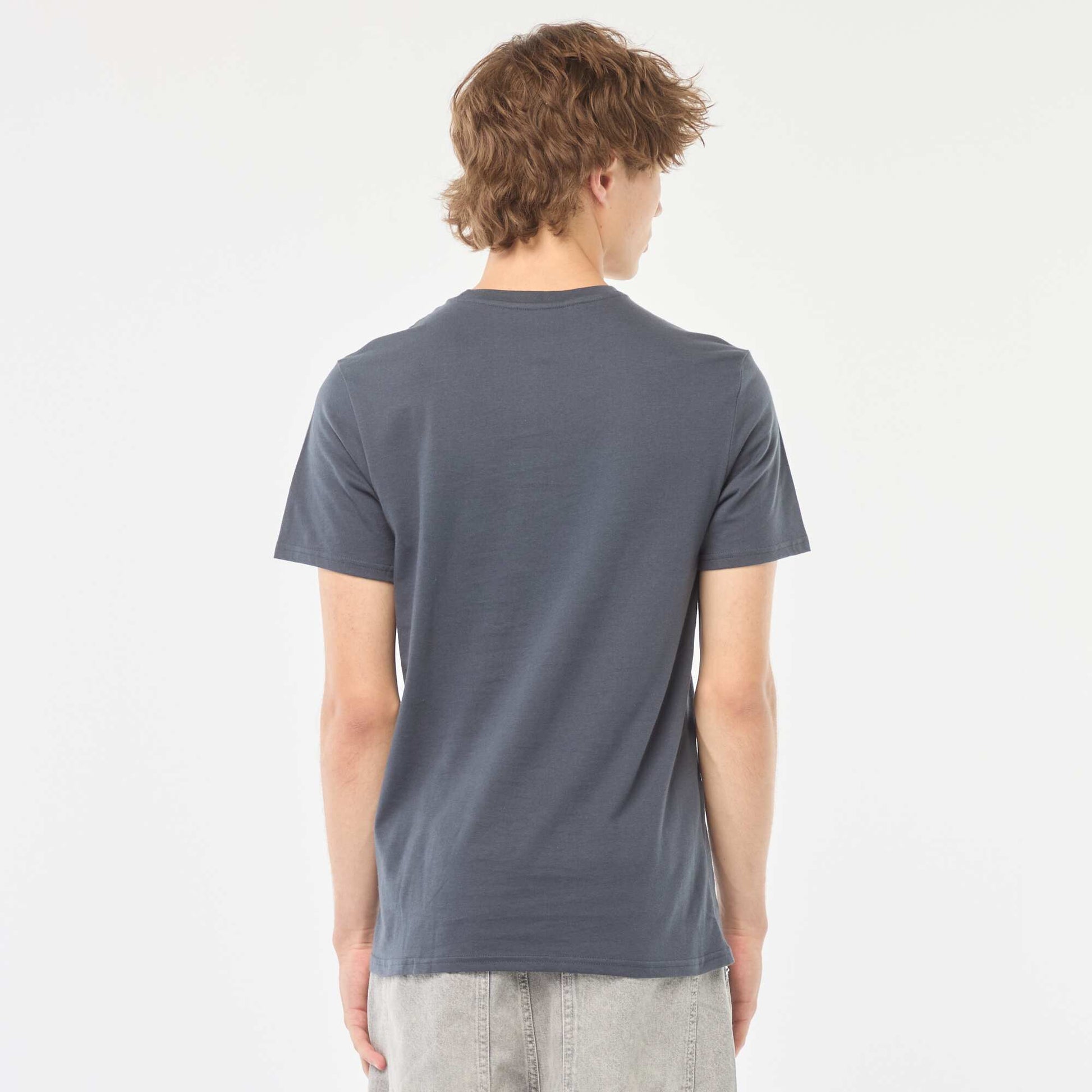 Tee-shirt imprimé à manches courtes BLEU