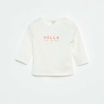 T-shirt à manches longues avec print BLANC