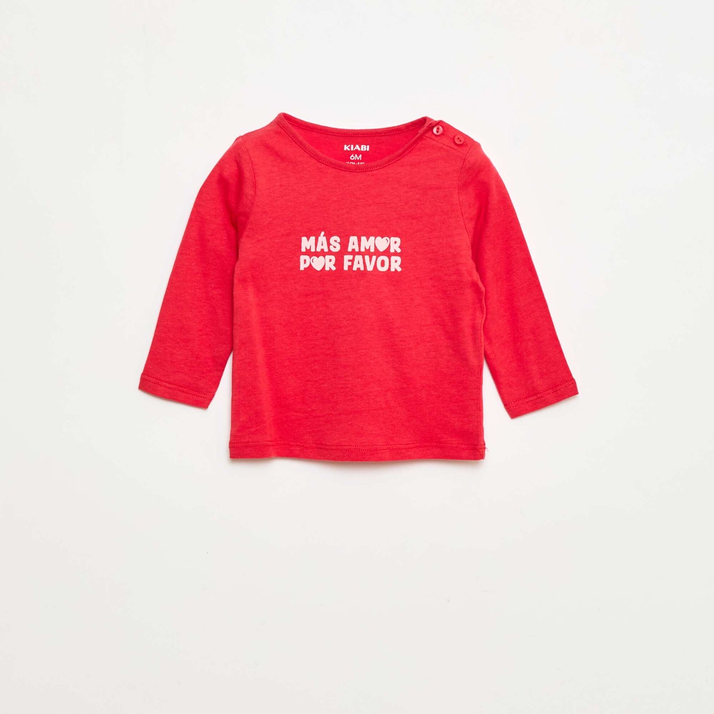 T-shirt à manches longues avec print ROUGE