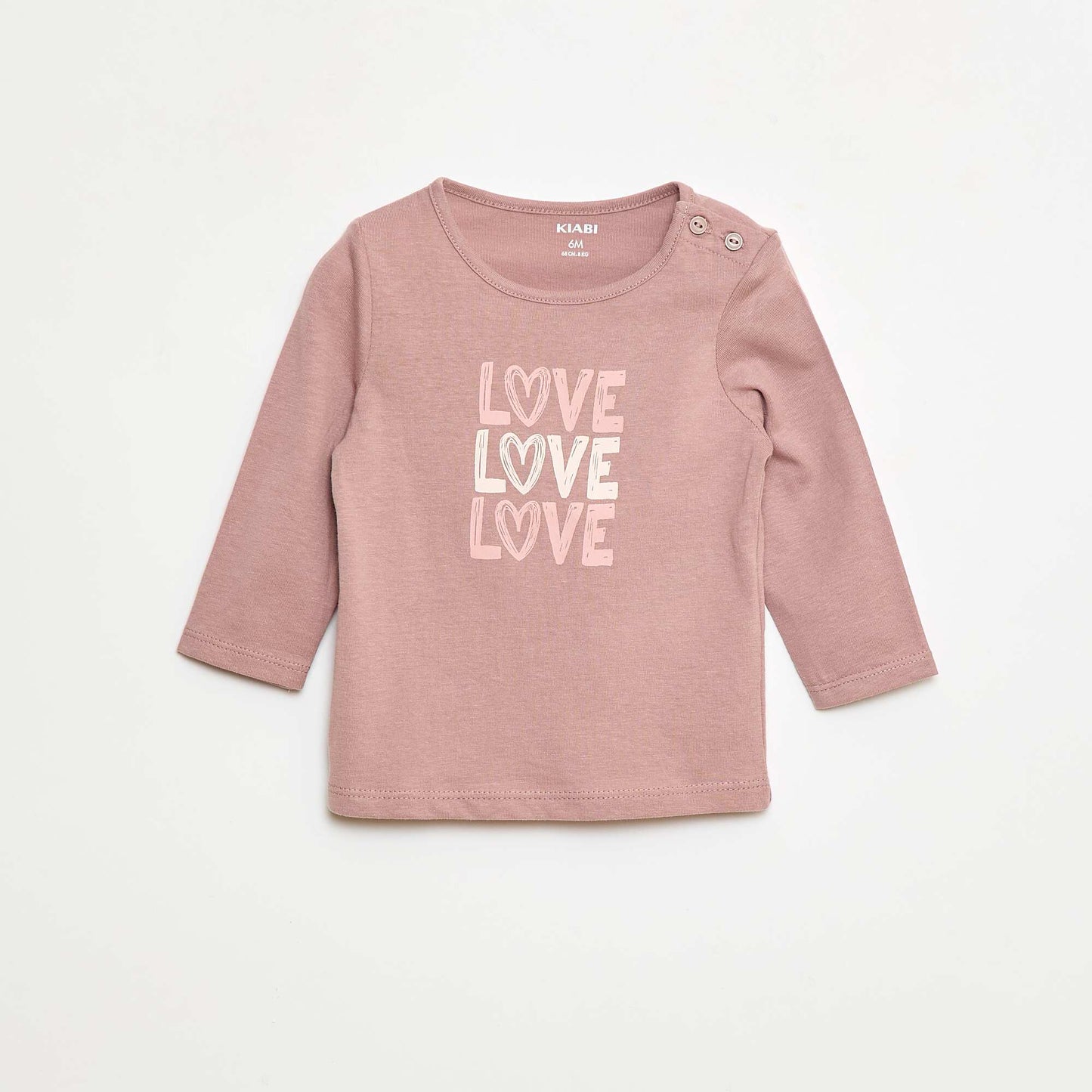 T-shirt manches longue impirmé ROSE
