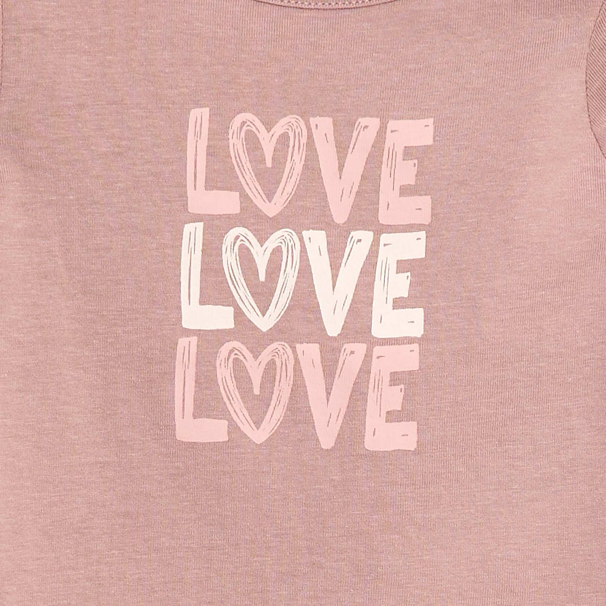 T-shirt manches longue impirmé ROSE
