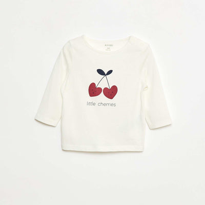 T-shirt manches longue impirmé BLANC
