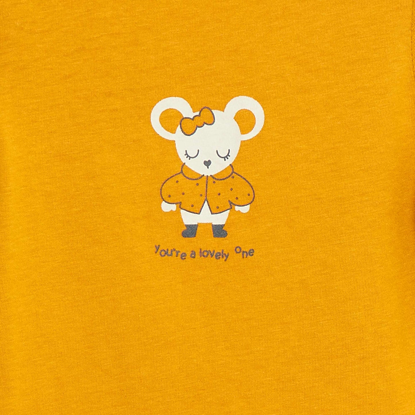 T-shirt manches longue impirmé JAUNE