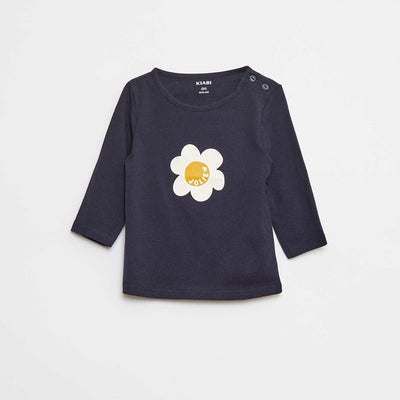 T-shirt manches longue impirmé BLEU