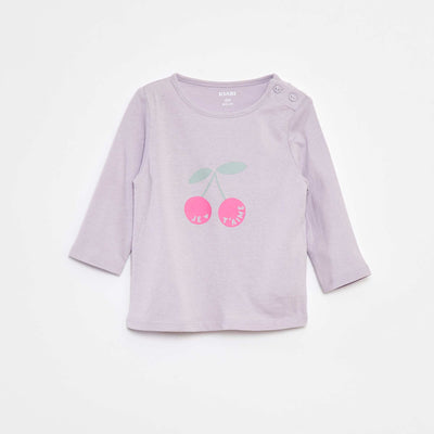 T-shirt manches longue impirmé VIOLET