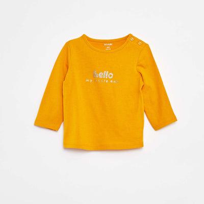 T-shirt manches longue impirmé JAUNE