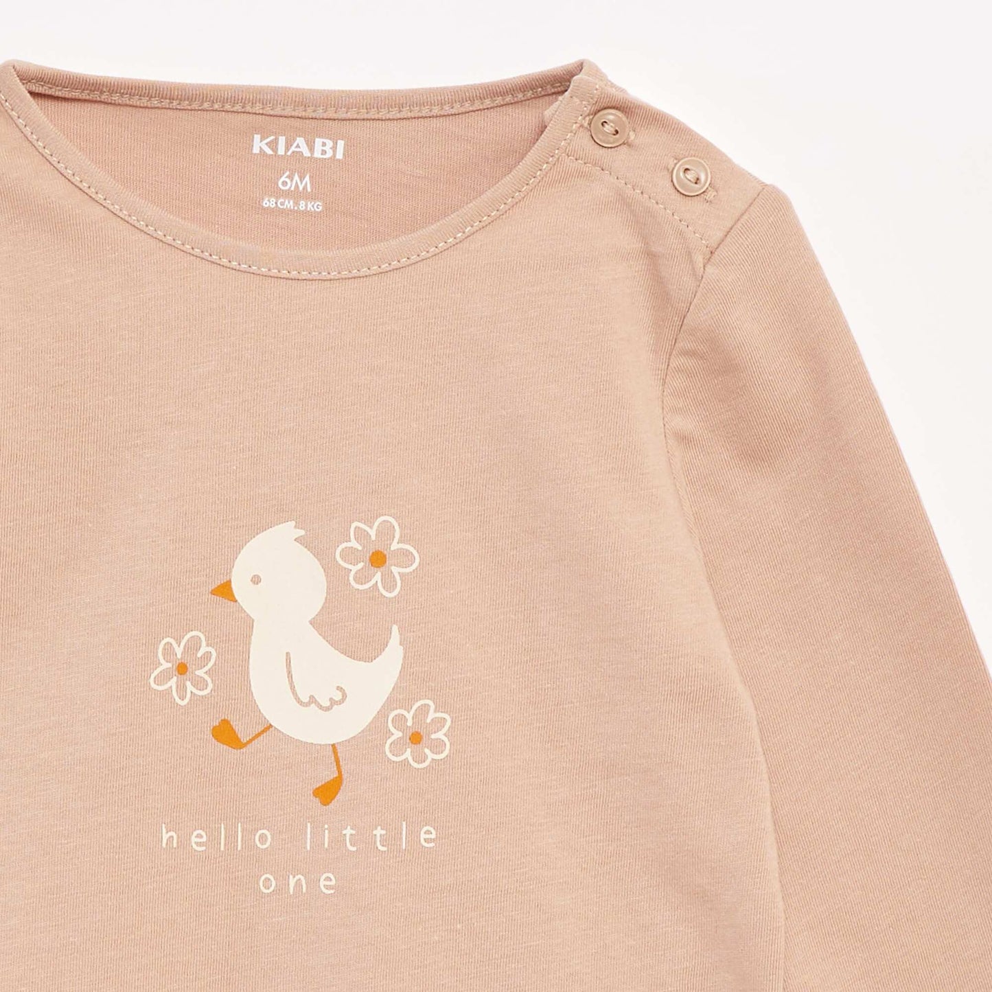 T-shirt manches longue impirmé BEIGE