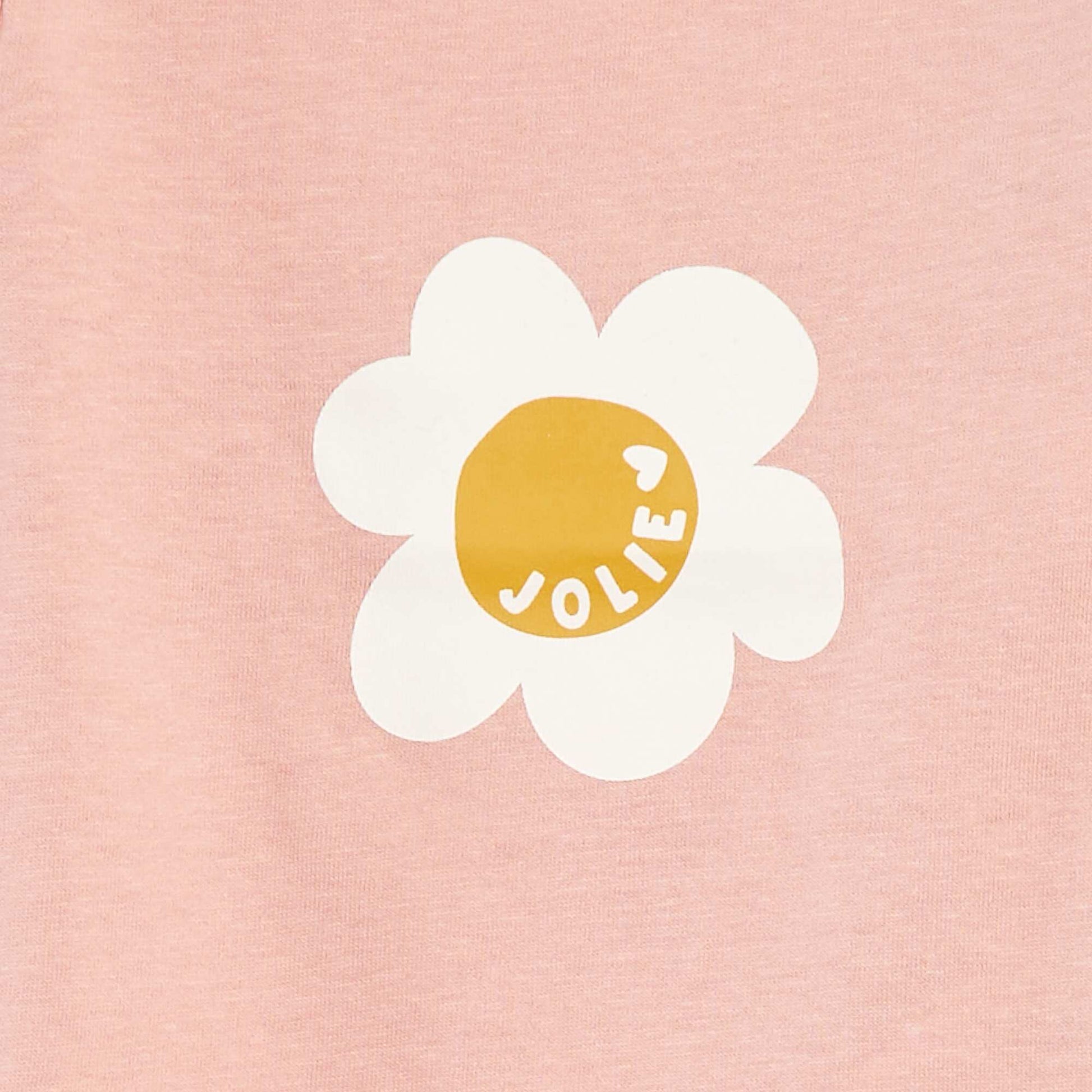 T-shirt manches longue impirmé ROSE