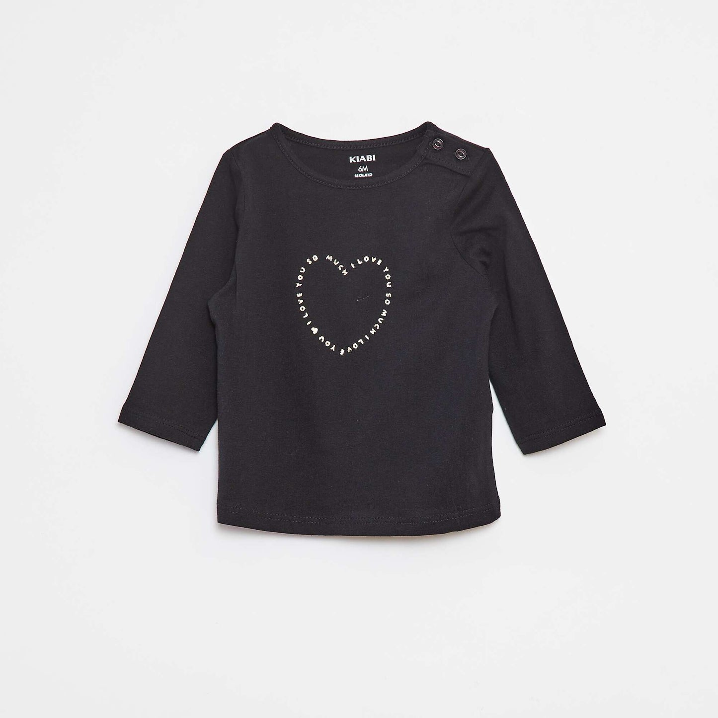 T-shirt manches longue impirmé NOIR