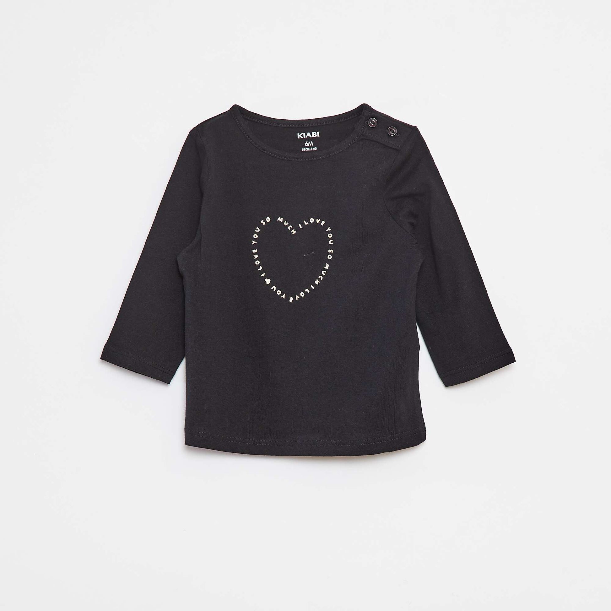 T-shirt manches longue impirmé NOIR