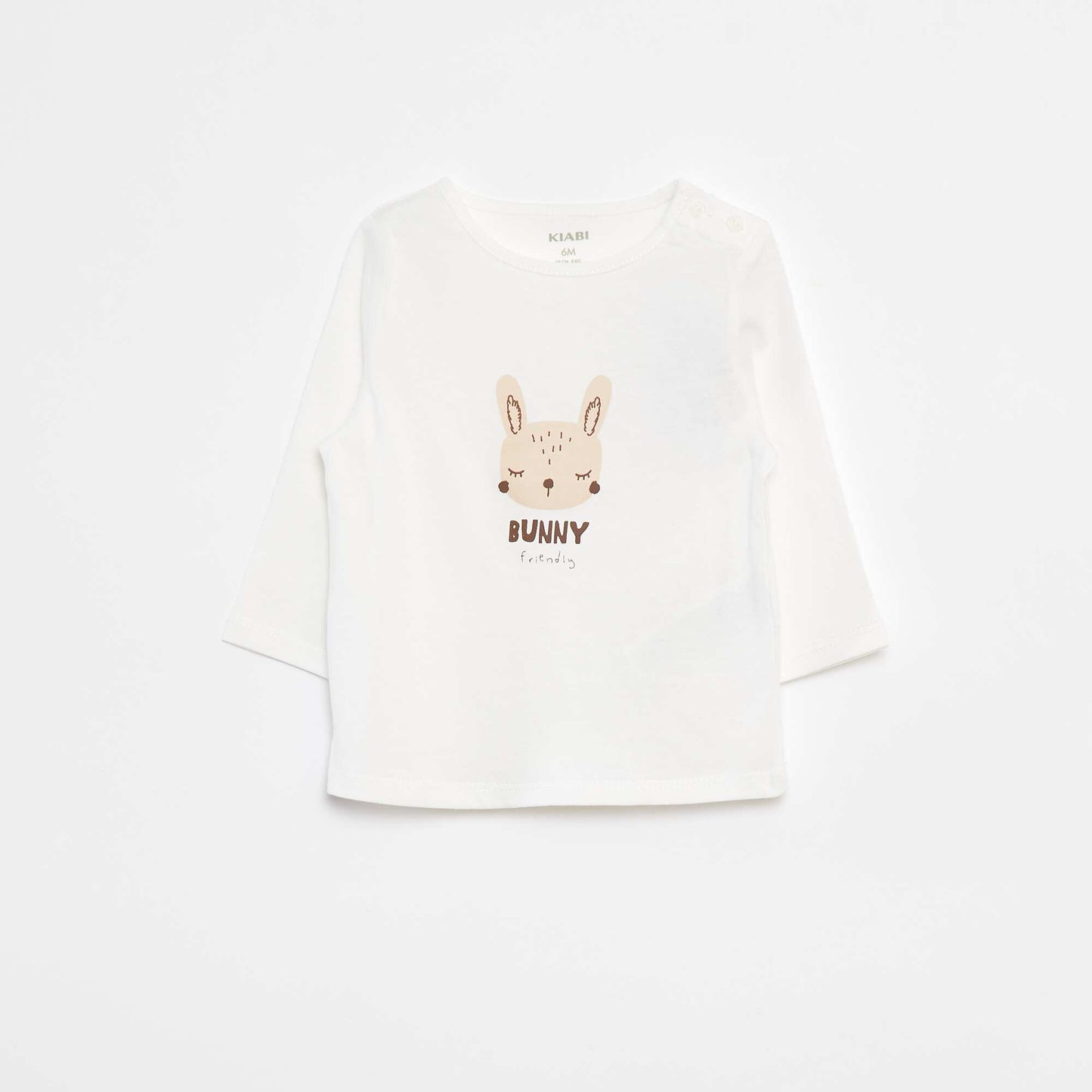 T-shirt manches longue impirmé BLANC