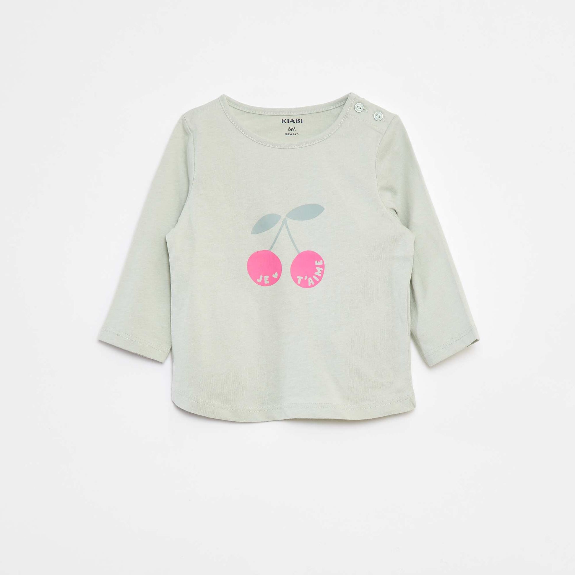 T-shirt manches longue impirmé VERT
