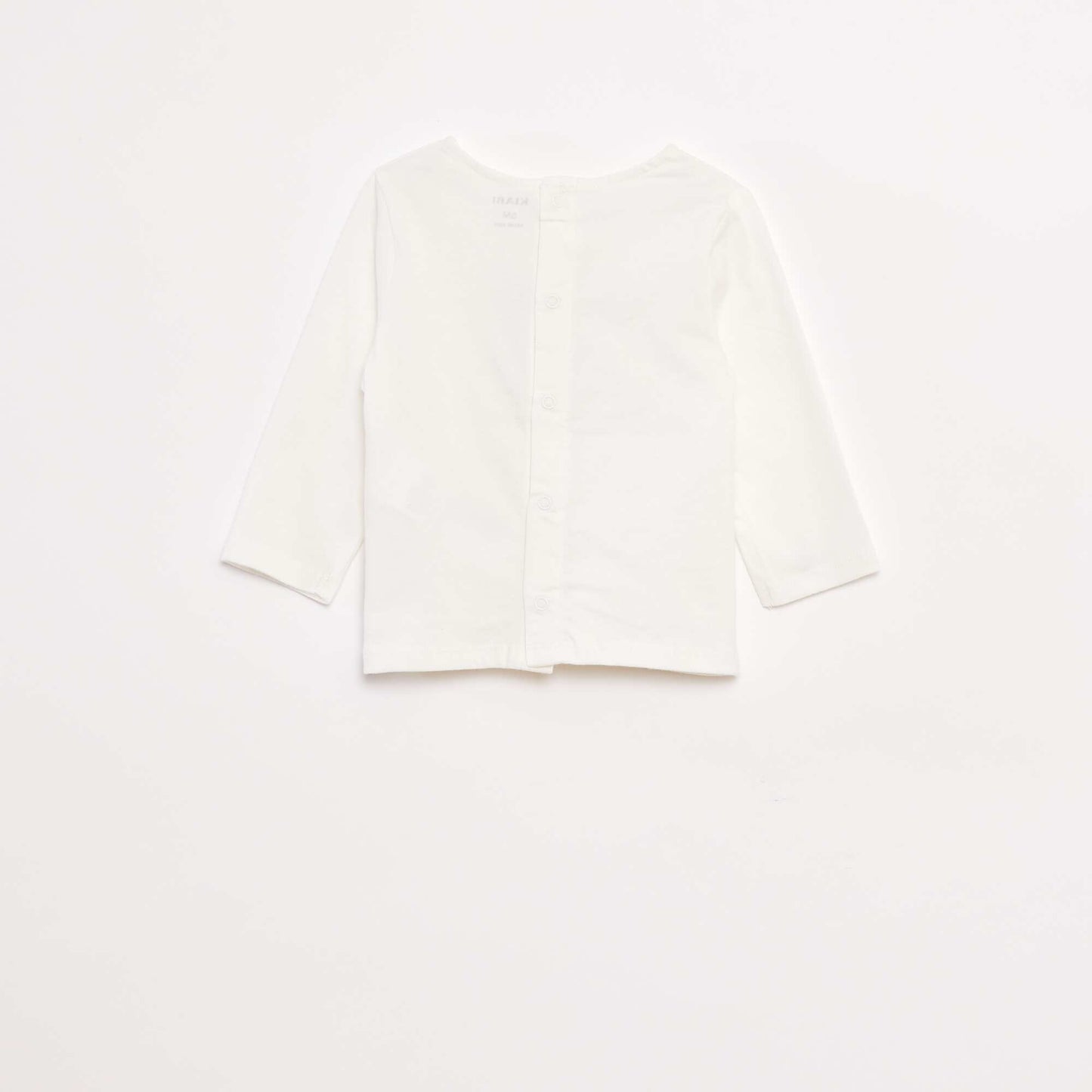 T-shirt manches longues avec animation devant BLANC