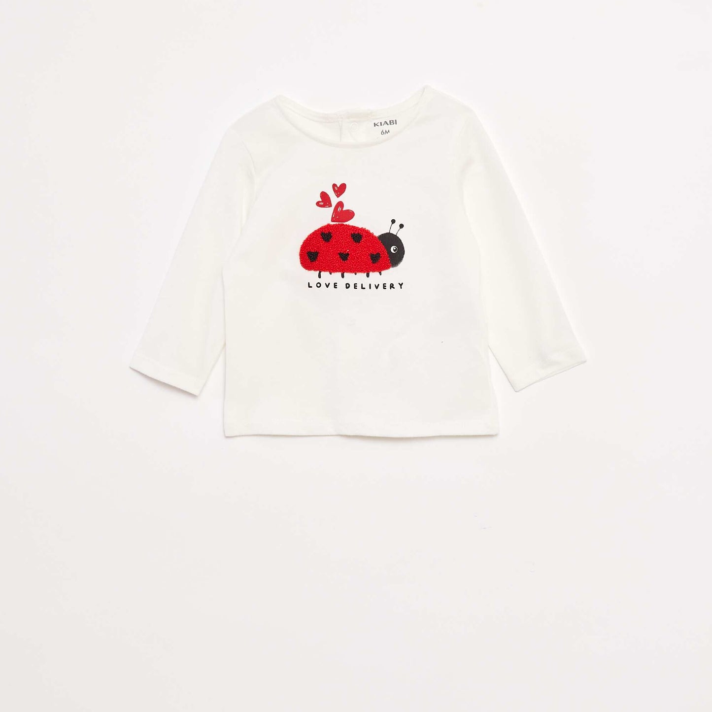 T-shirt manches longues avec animation devant BLANC
