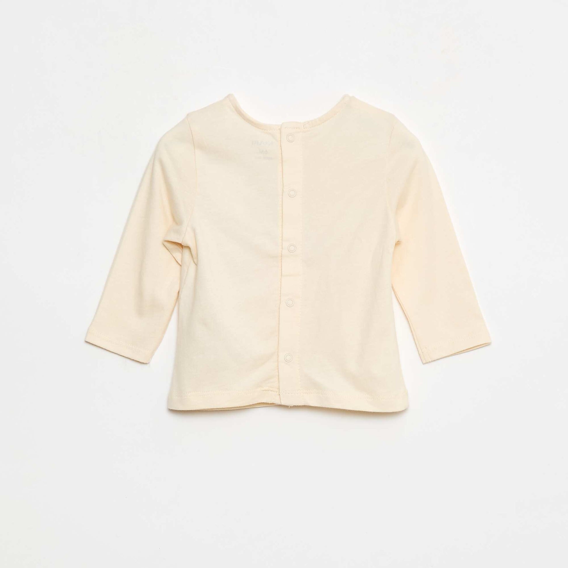 T-shirt manches longues avec animation devant BLANC