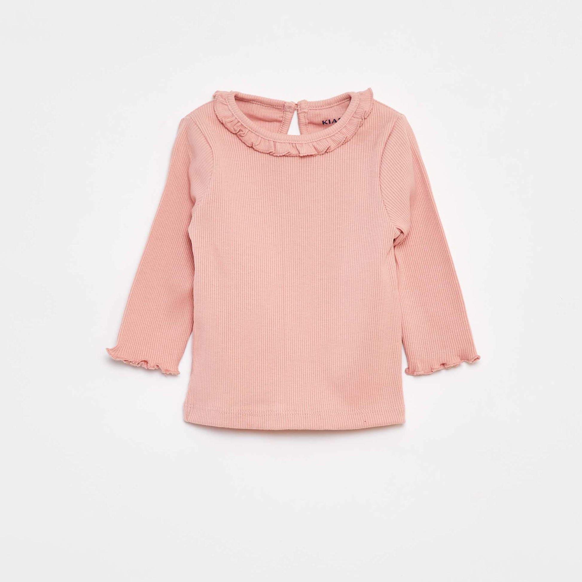 T-shirt côtelé à manches longues ROSE