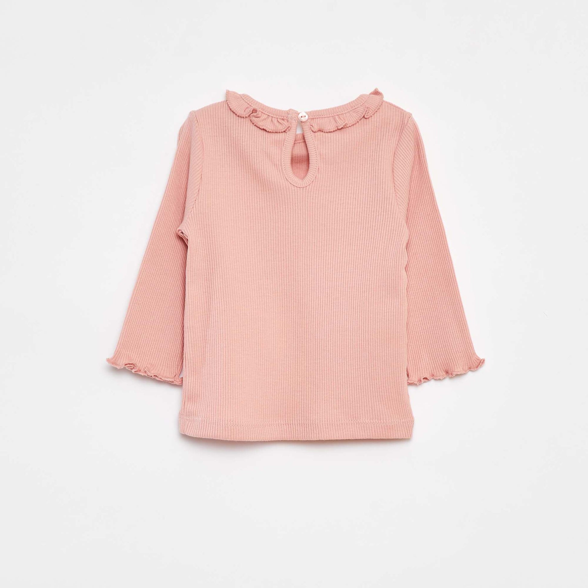 T-shirt côtelé à manches longues ROSE