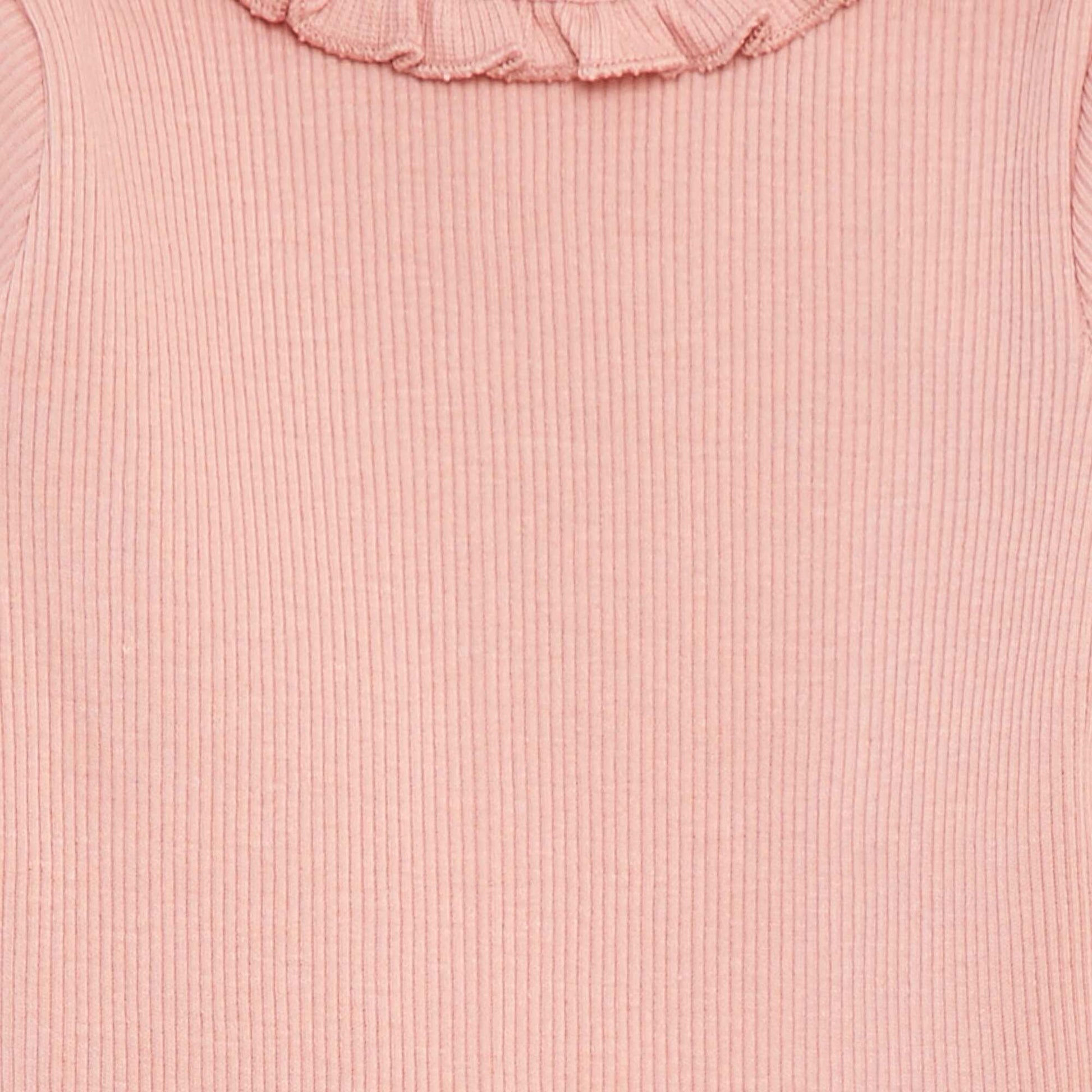 T-shirt côtelé à manches longues ROSE