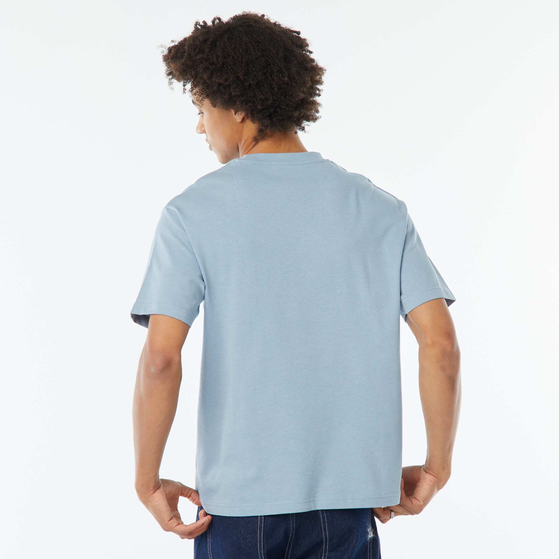 T-shirt imprimé imprimé manches courtes BLEU