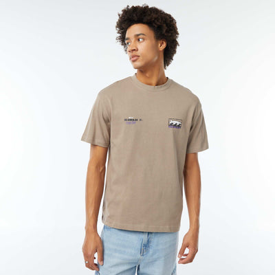 T-shirt imprimé imprimé manches courtes BEIGE
