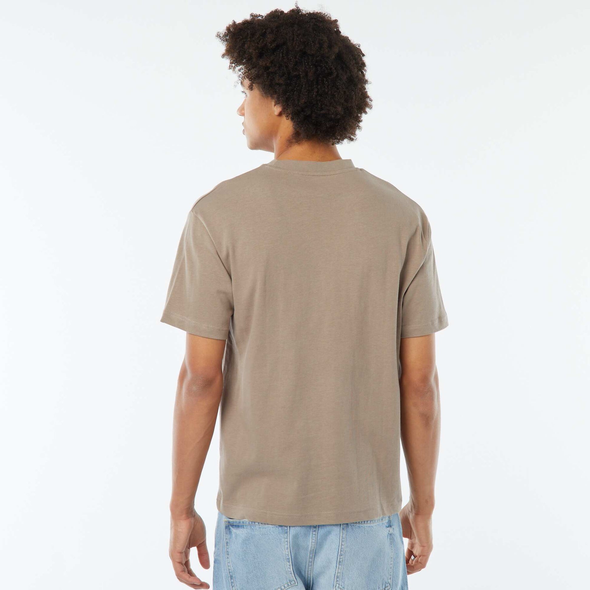 T-shirt imprimé imprimé manches courtes BEIGE