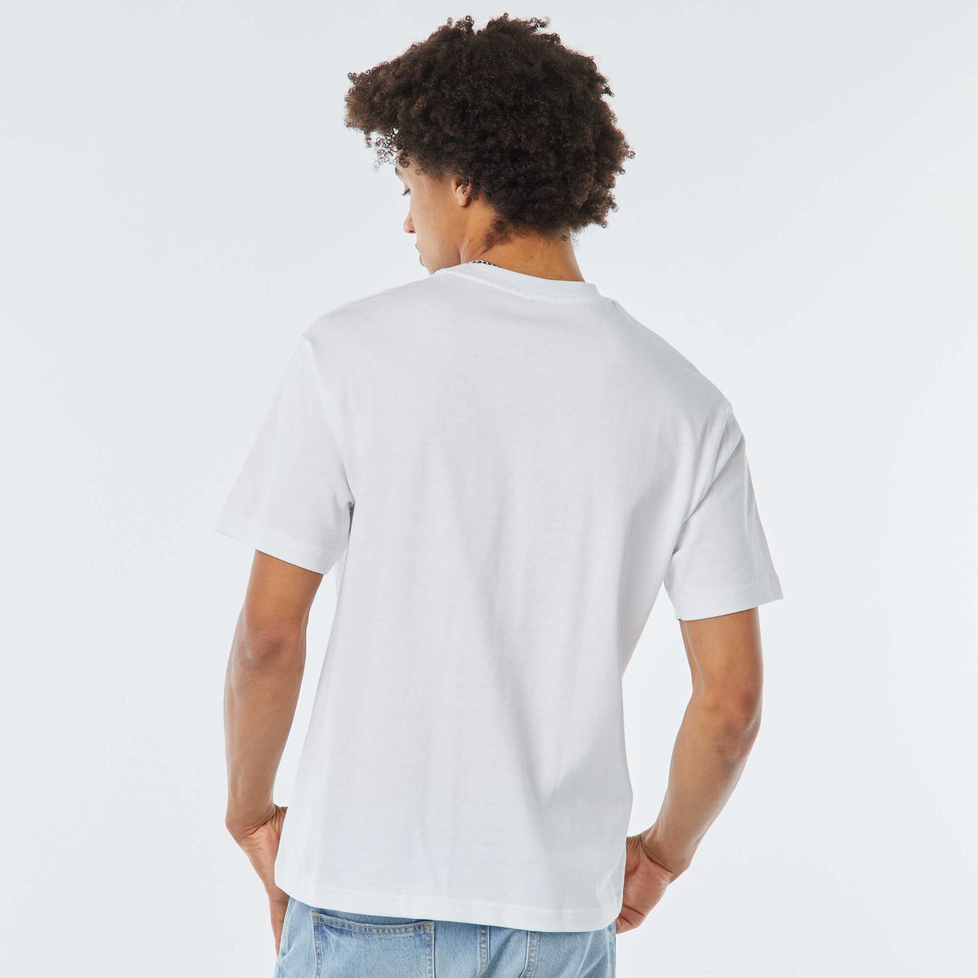 T-shirt imprimé imprimé manches courtes BLANC