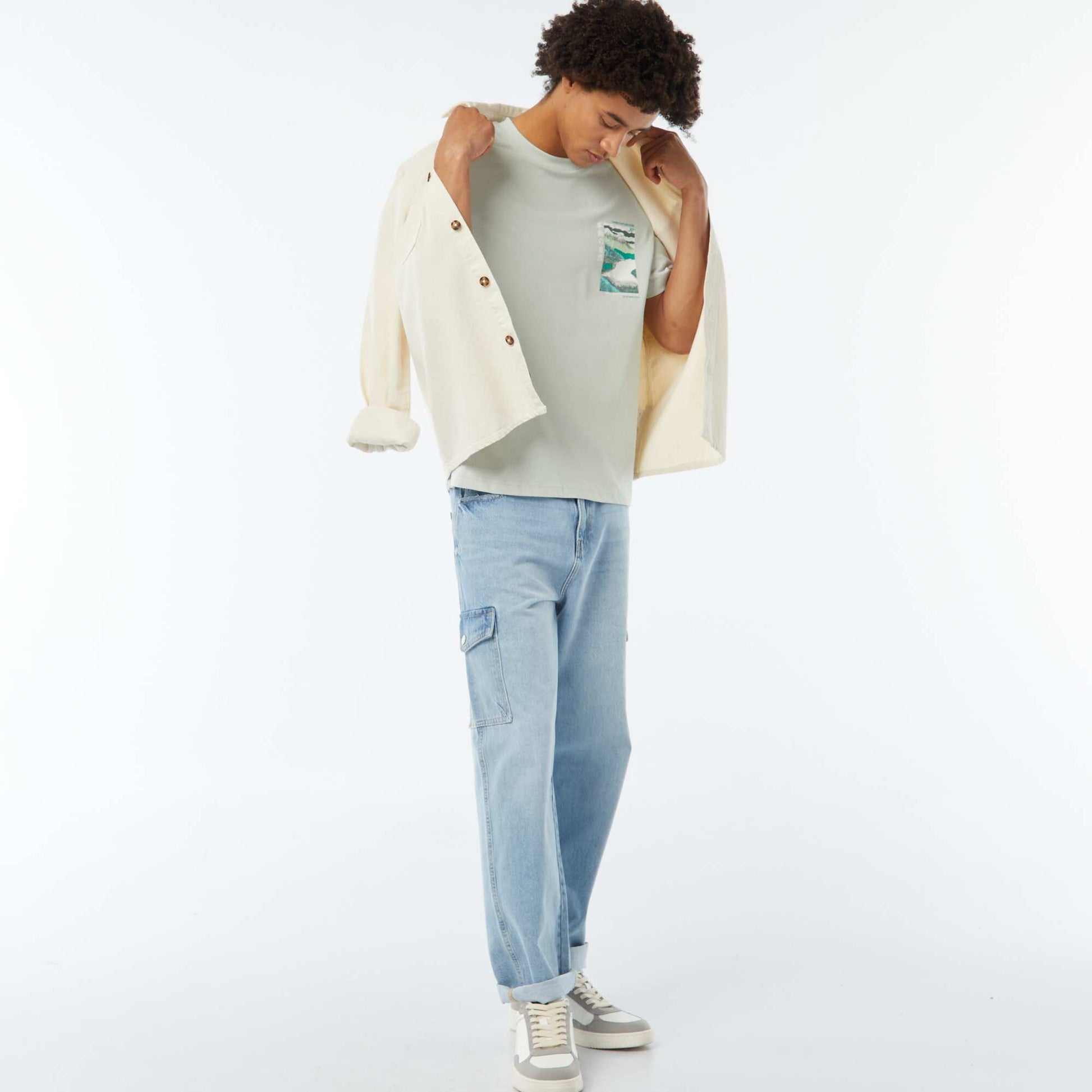 T-shirt imprimé imprimé manches courtes VERT CLAIR