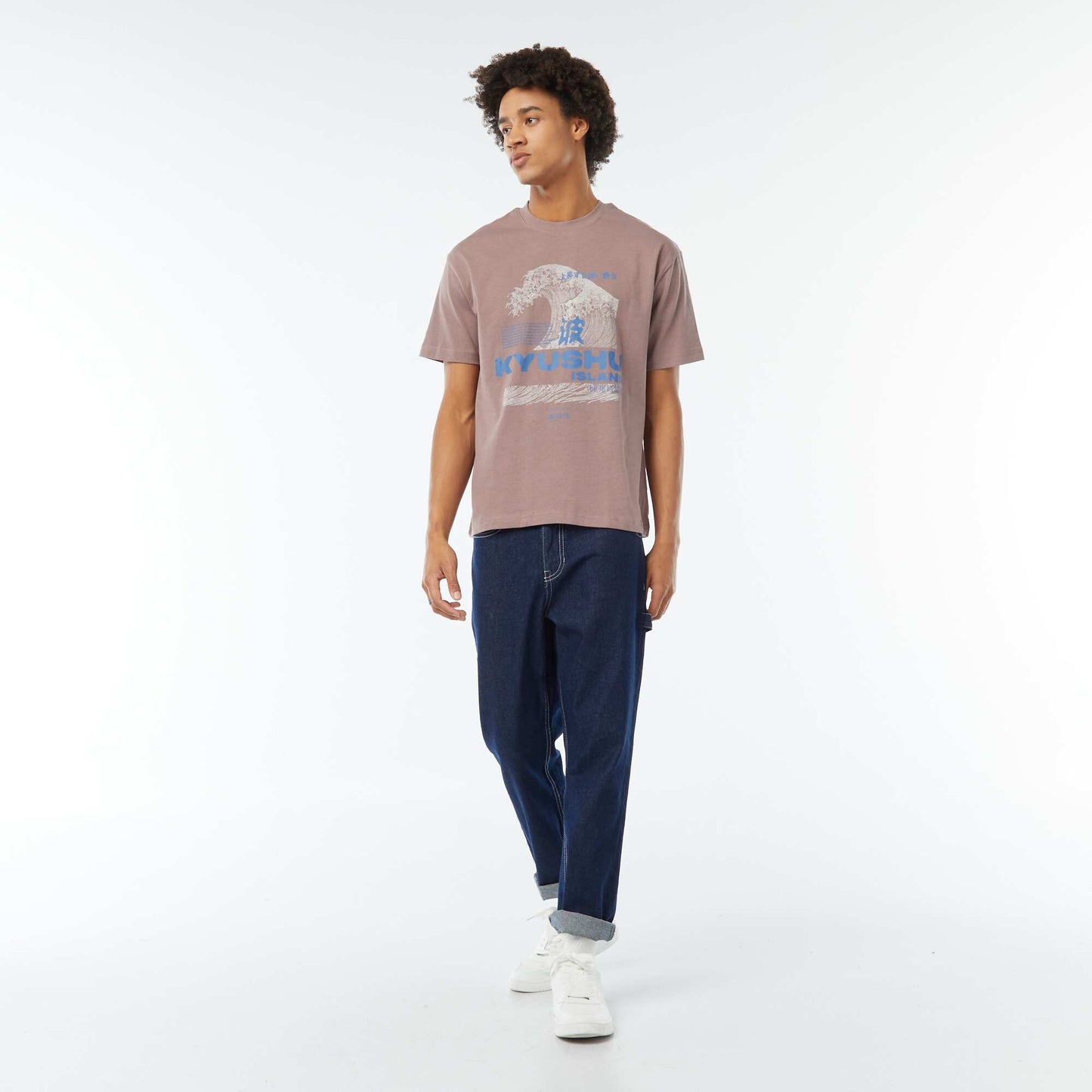 T-shirt imprimé imprimé manches courtes ROSE