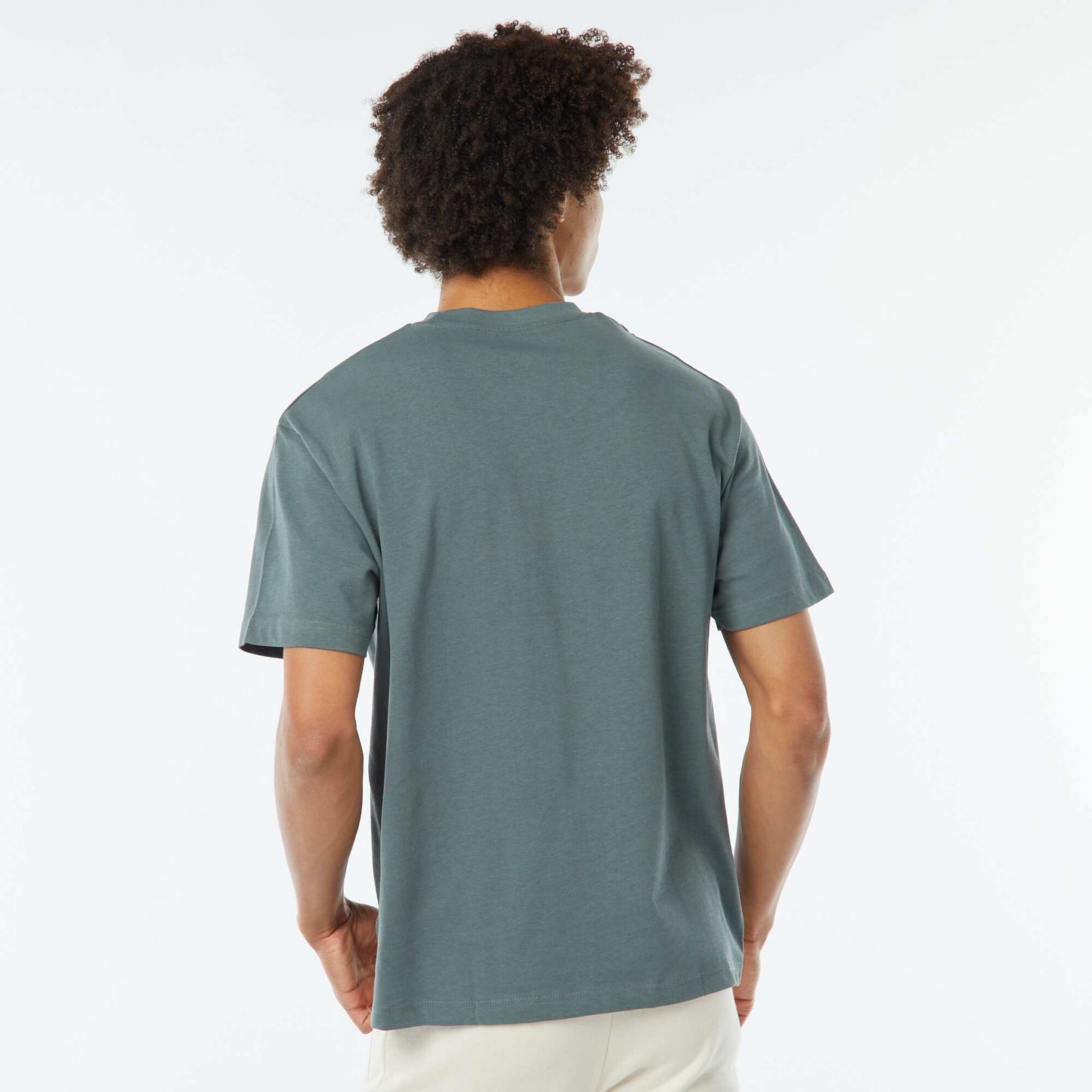 T-shirt imprimé imprimé manches courtes VERT GRISé