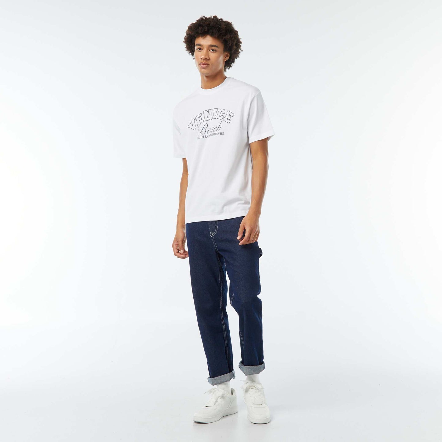T-shirt imprimé imprimé manches courtes BLANC