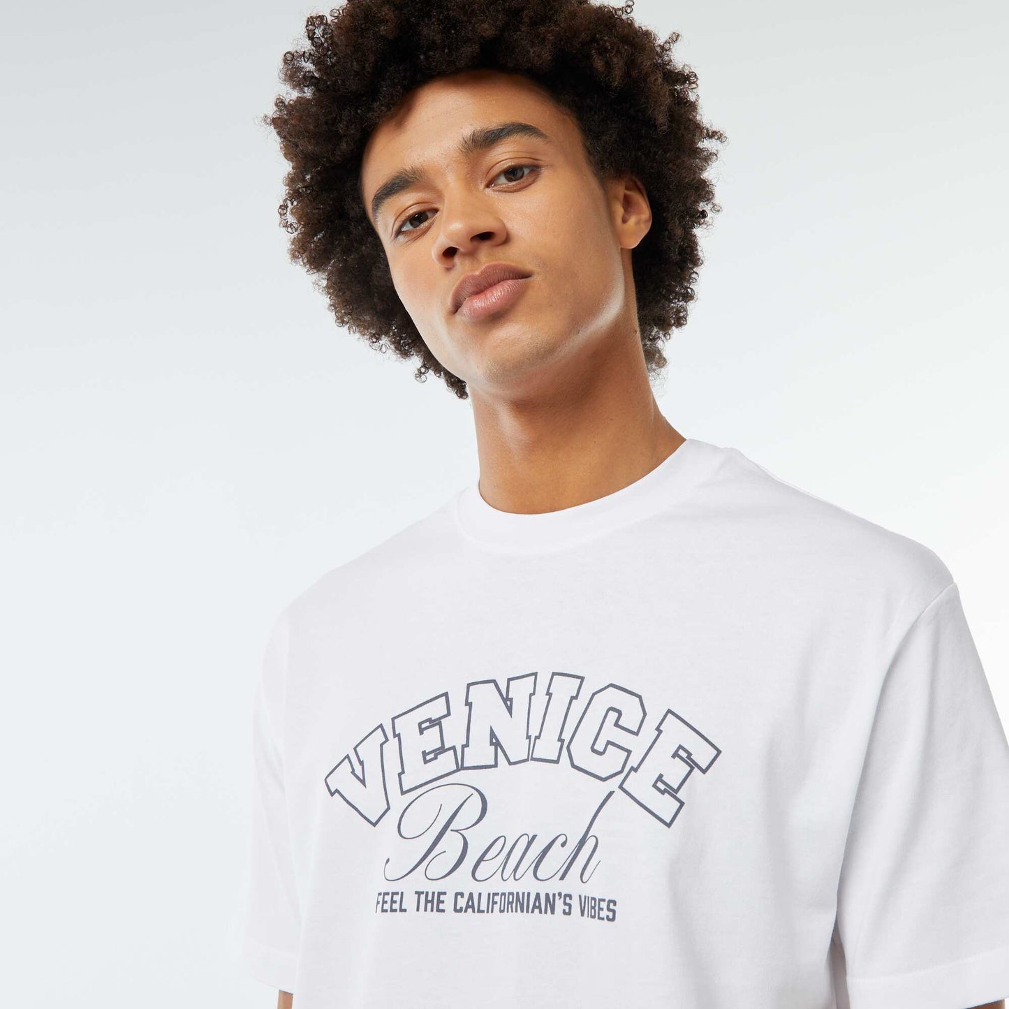 T-shirt imprimé imprimé manches courtes BLANC