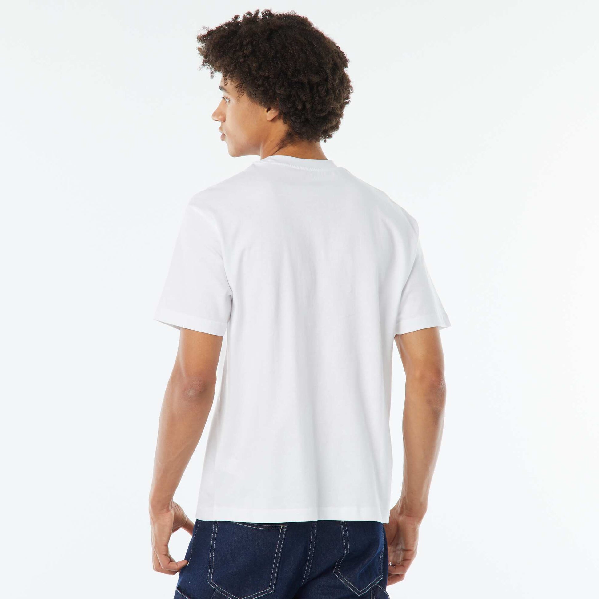 T-shirt imprimé imprimé manches courtes BLANC