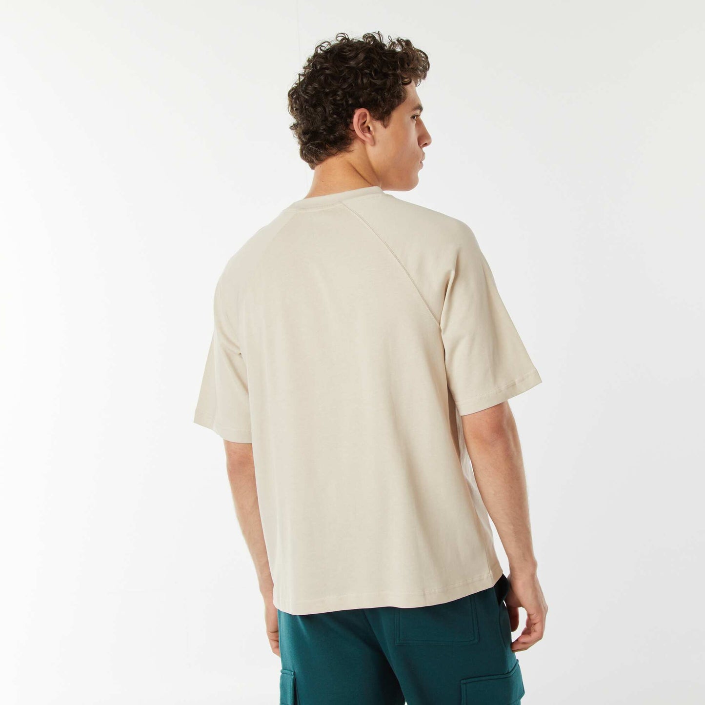 T-shirt manches courtes raglan imprimé BEIGE