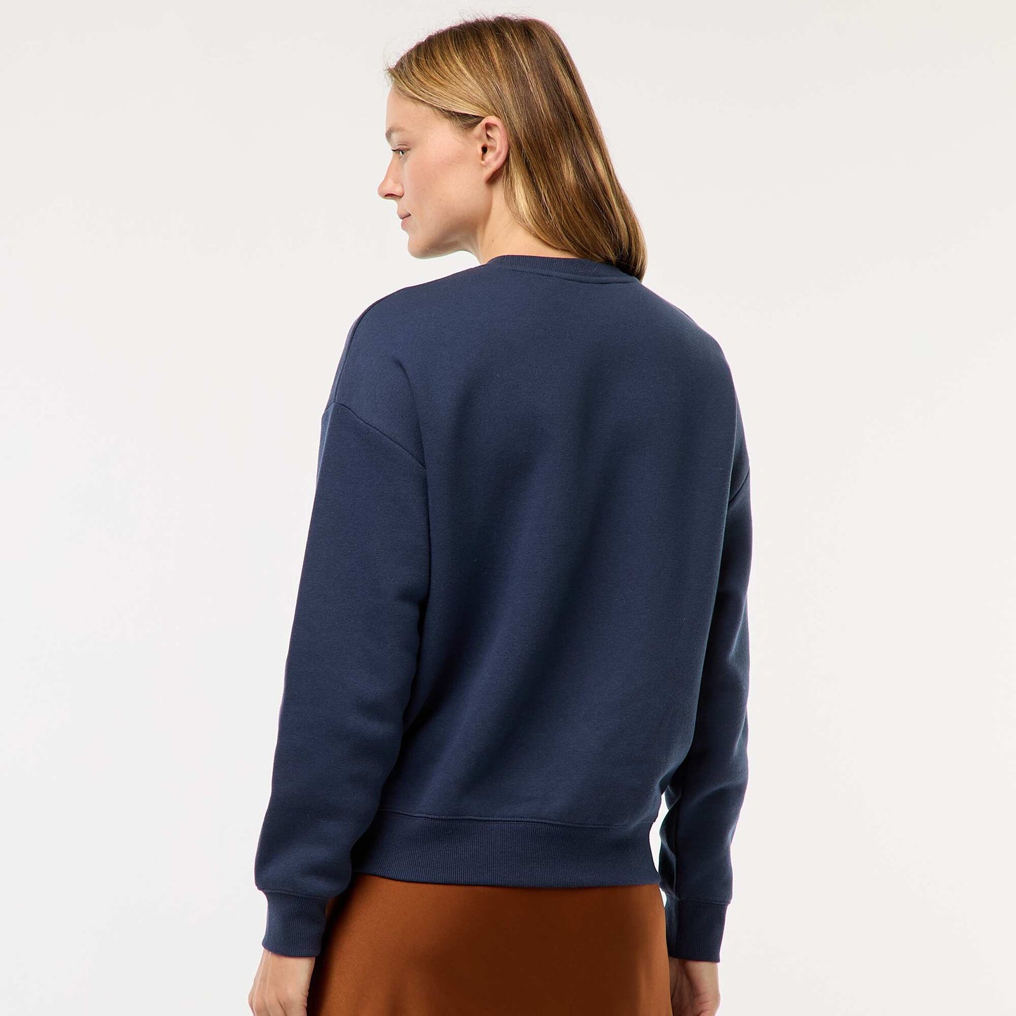 Sweat uni en molleton chaud BLEU