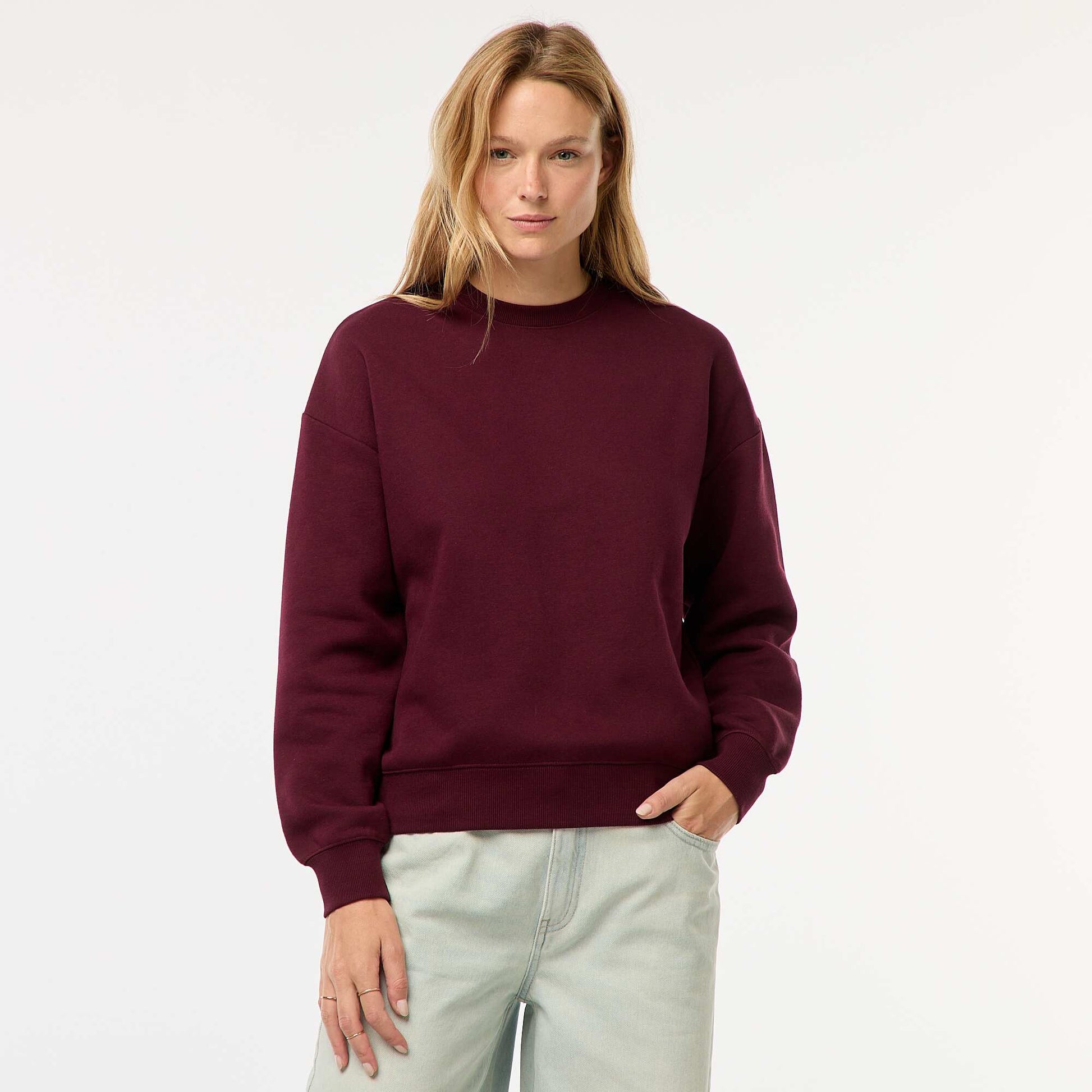Sweat uni en molleton chaud ROUGE ROYAL