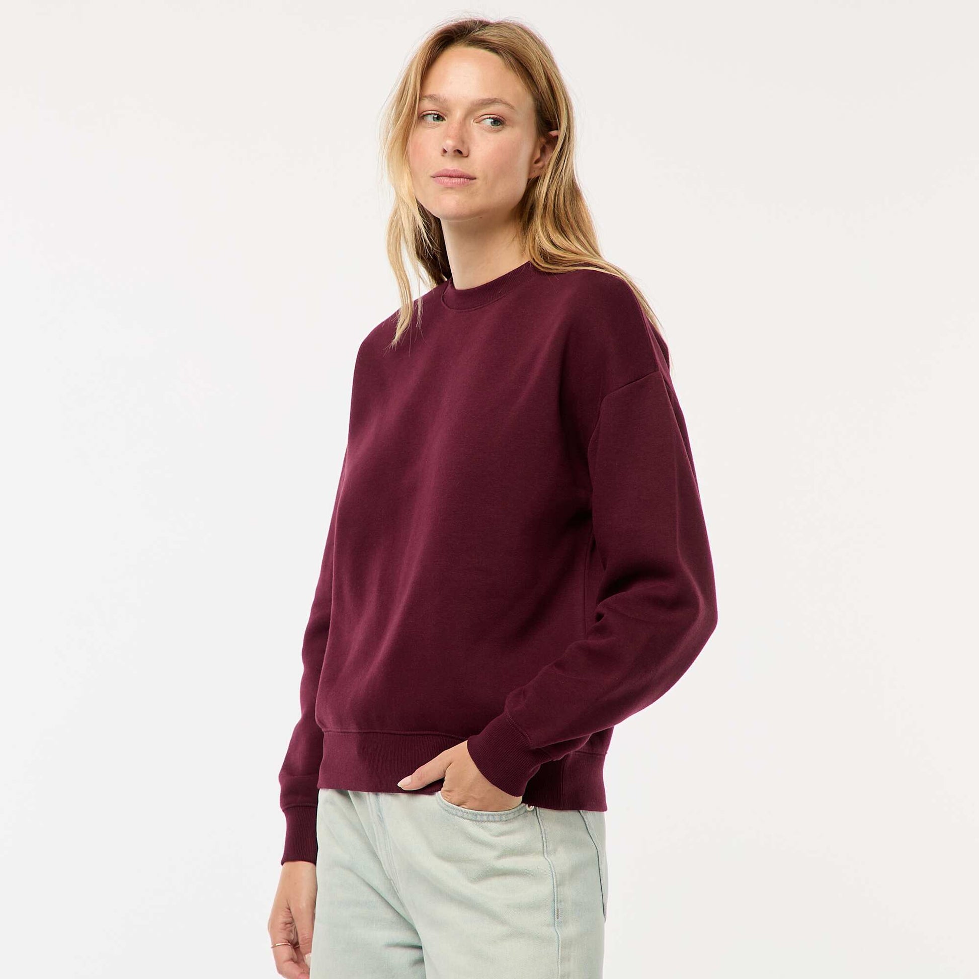 Sweat uni en molleton chaud ROUGE ROYAL