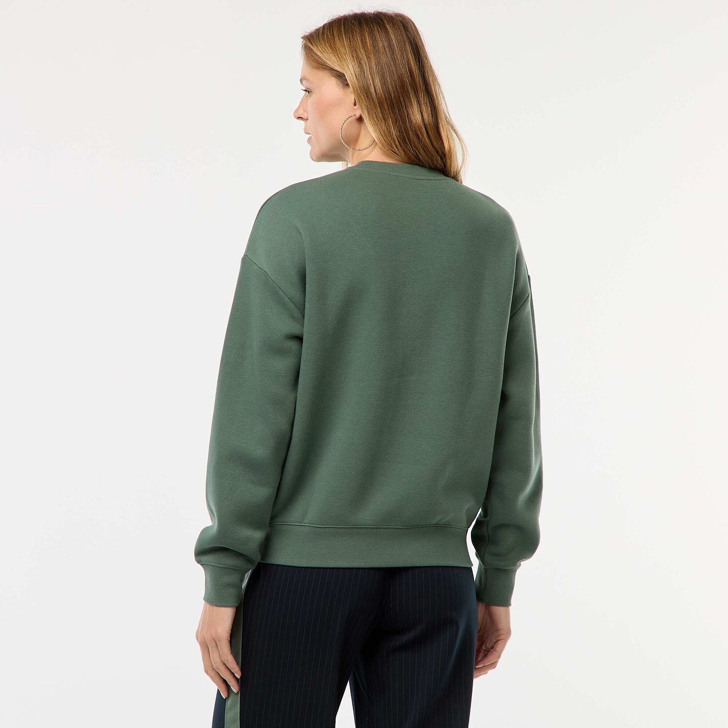 Sweat uni en molleton chaud VERT