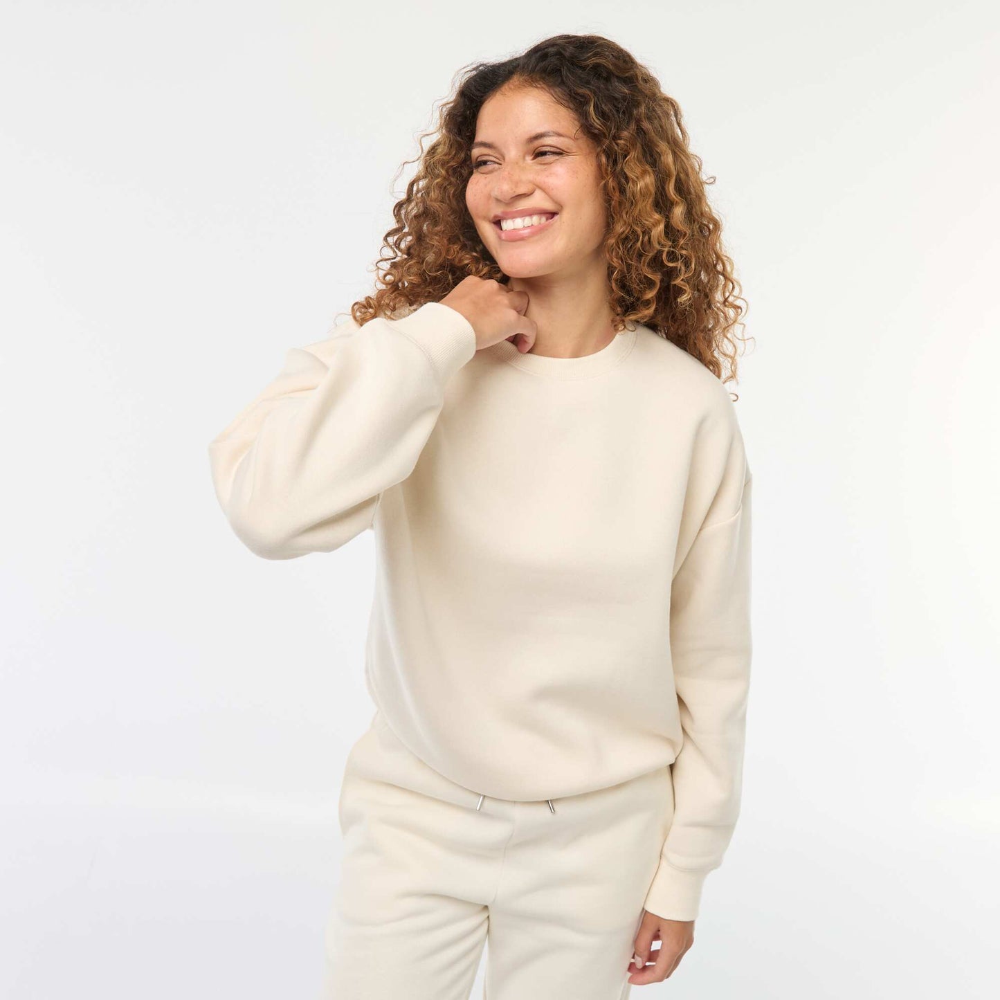 Sweat uni en molleton chaud CRèME
