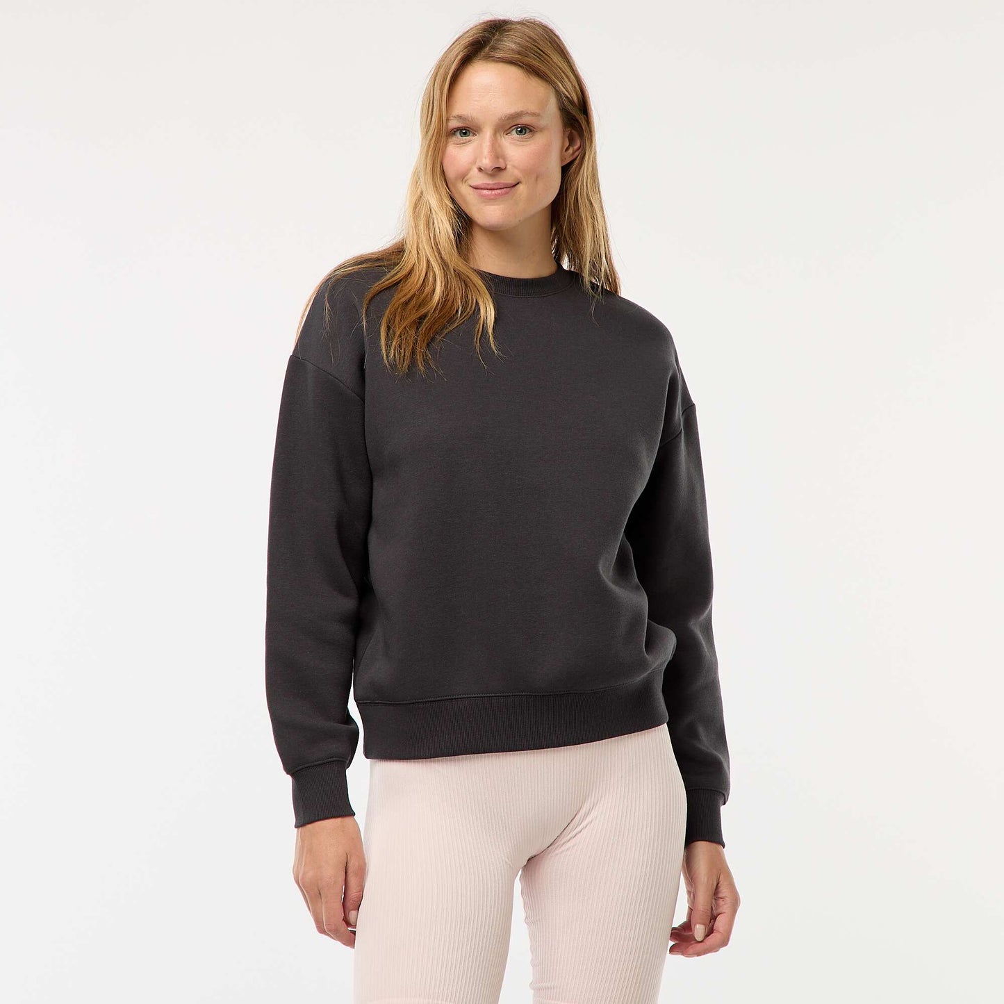 Sweat uni en molleton chaud GRIS